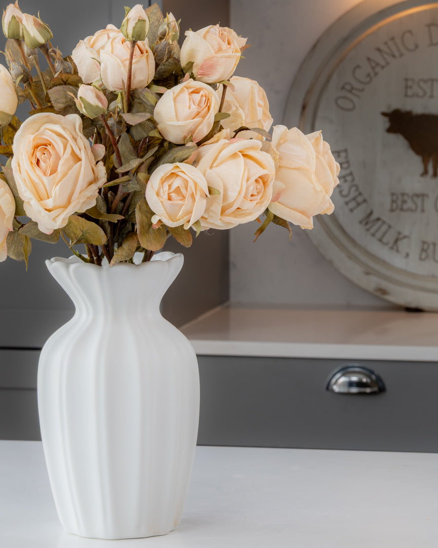 Autumn Dried Rose Stem - Cream