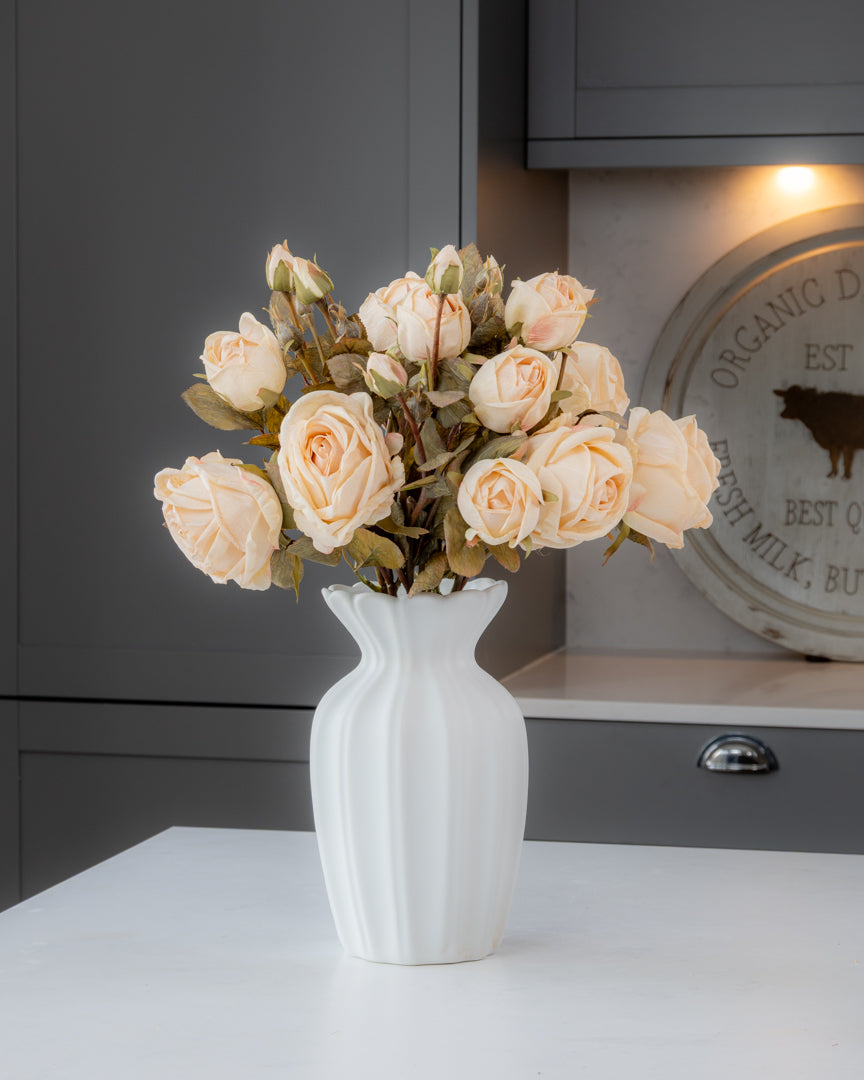 Autumn Dried Rose Stem - Cream