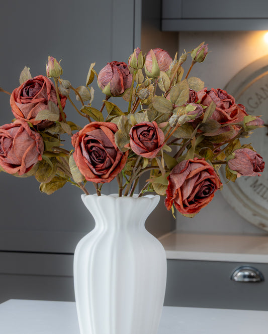 Autumn Dried Rose Stem- Wine