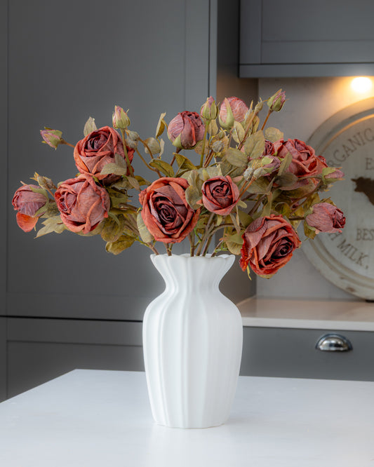 Autumn Dried Rose Stem- Wine