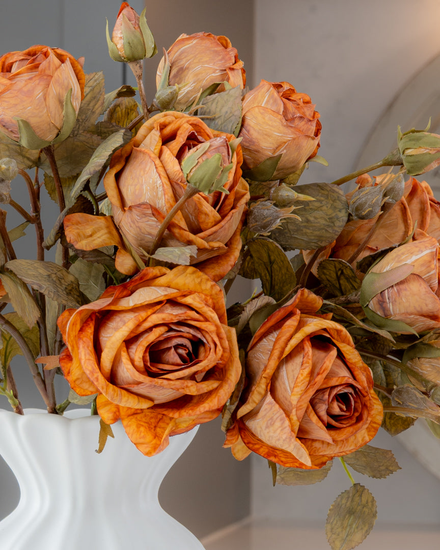 Autumn Dried Rose Stem - Honey