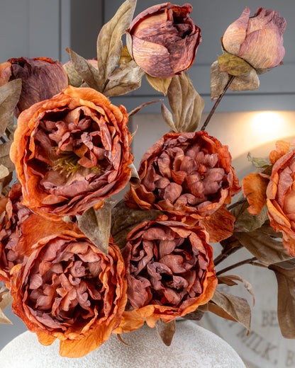 Autumn Peony Dried Spray - Cinnamon