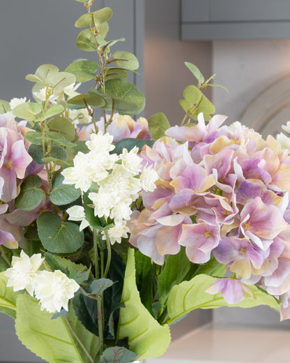 Lilac Hydrangea & Meadow Flowers in Vase