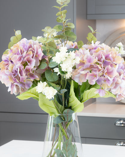 Lilac Hydrangea & Meadow Flowers in Vase