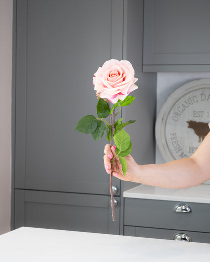 Real-Touch Garden Rose Stem - Blush