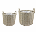 Load image into Gallery viewer, Outdoor Natural Rattan Planters (set of 2)
