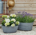 Load image into Gallery viewer, Outdoor Oval Metal Planter (2 sizes)
