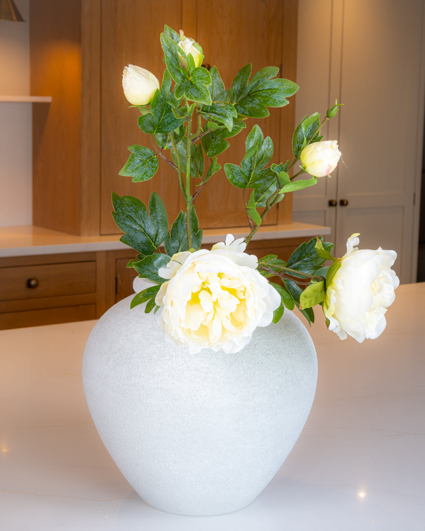 Large Peony Spray - Cream