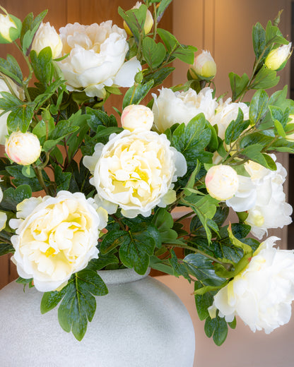 Large Peony Spray - Cream