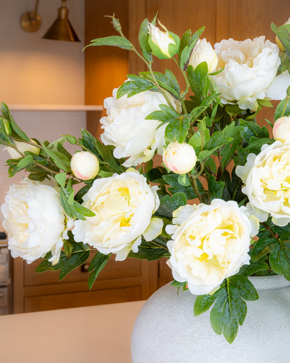 Large Peony Spray - Cream