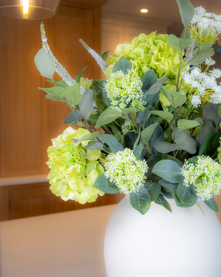Green Hydrangea and Eucalyptus Bouquet